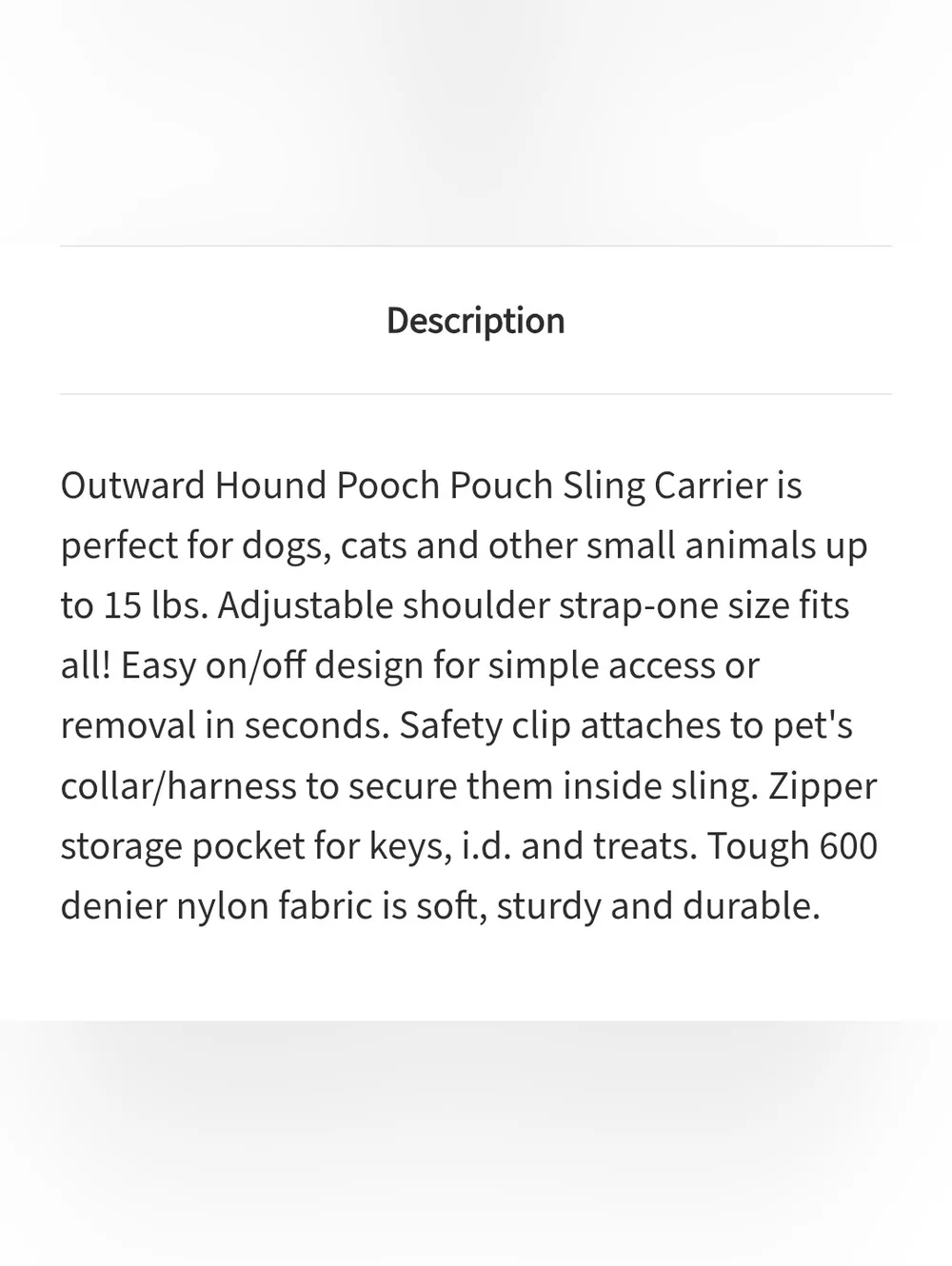 Outward Hound Dog Sling Dog Carrier Teal Pre-Owned